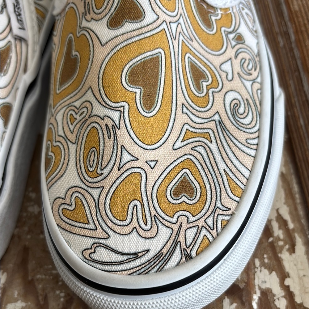 Vans Slip-On Trippy Hearts Pattern Sneakers W6 M4.5 - Picture 4 of 5